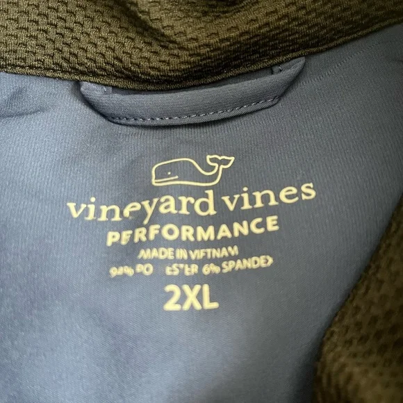 Vineyard Vines Performance Quarter Zip Mens sz 2XL blue black jacket - Picture 3 of 4